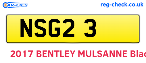 NSG23 are the vehicle registration plates.