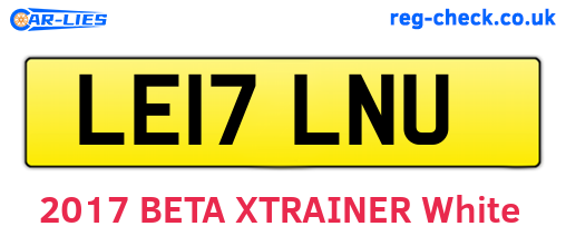LE17LNU are the vehicle registration plates.