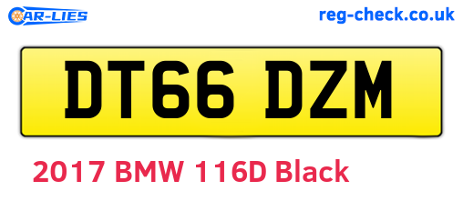 DT66DZM are the vehicle registration plates.