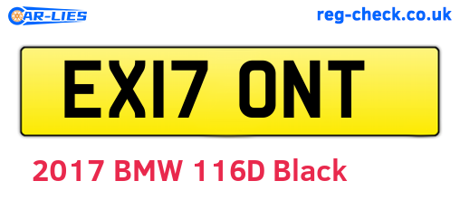 EX17ONT are the vehicle registration plates.