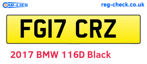 FG17CRZ are the vehicle registration plates.