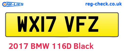 WX17VFZ are the vehicle registration plates.
