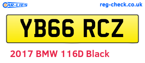 YB66RCZ are the vehicle registration plates.