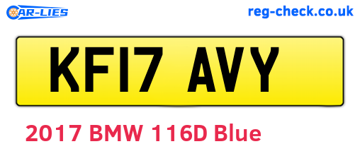 KF17AVY are the vehicle registration plates.