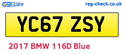 YC67ZSY are the vehicle registration plates.