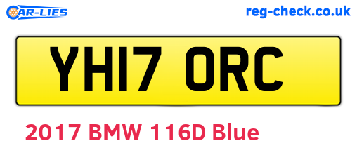 YH17ORC are the vehicle registration plates.
