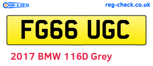 FG66UGC are the vehicle registration plates.
