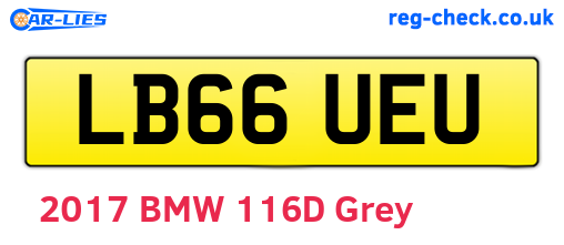 LB66UEU are the vehicle registration plates.