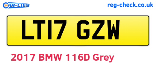 LT17GZW are the vehicle registration plates.