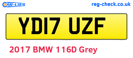 YD17UZF are the vehicle registration plates.