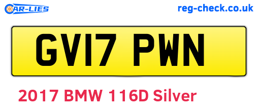 GV17PWN are the vehicle registration plates.