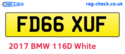 FD66XUF are the vehicle registration plates.