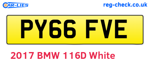 PY66FVE are the vehicle registration plates.