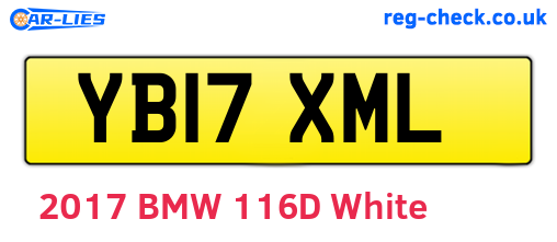YB17XML are the vehicle registration plates.