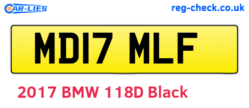 MD17MLF are the vehicle registration plates.
