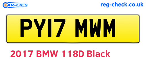 PY17MWM are the vehicle registration plates.