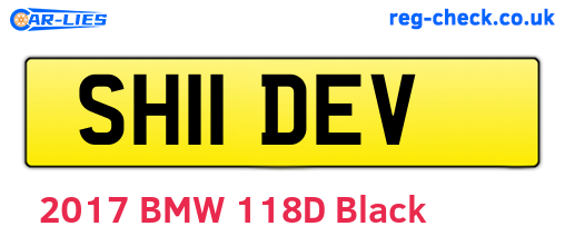SH11DEV are the vehicle registration plates.
