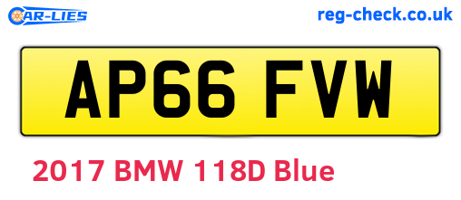 AP66FVW are the vehicle registration plates.