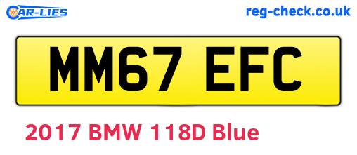 MM67EFC are the vehicle registration plates.