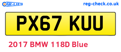 PX67KUU are the vehicle registration plates.