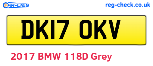 DK17OKV are the vehicle registration plates.