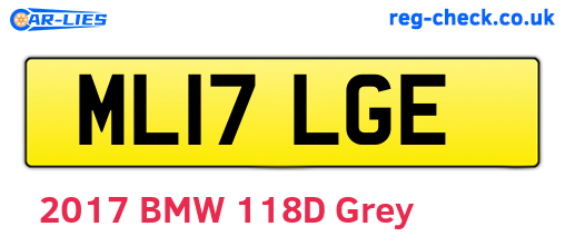 ML17LGE are the vehicle registration plates.
