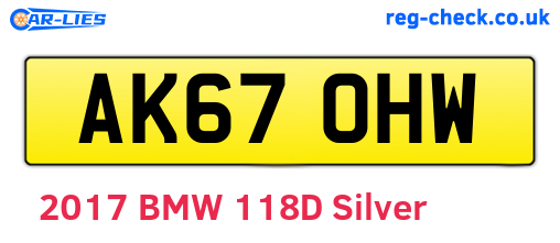 AK67OHW are the vehicle registration plates.
