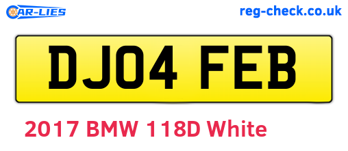 DJ04FEB are the vehicle registration plates.