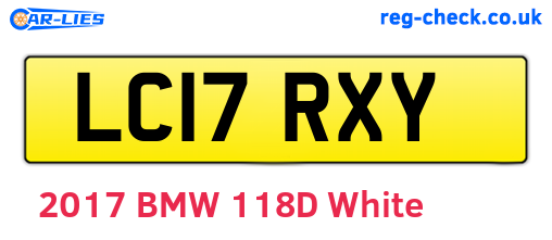 LC17RXY are the vehicle registration plates.