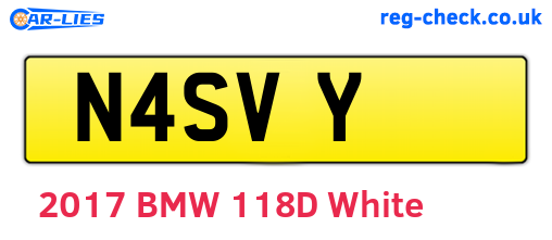 N4SVY are the vehicle registration plates.