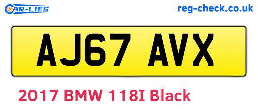 AJ67AVX are the vehicle registration plates.