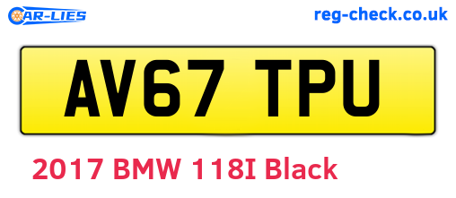 AV67TPU are the vehicle registration plates.