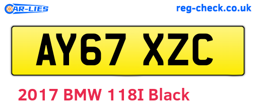 AY67XZC are the vehicle registration plates.