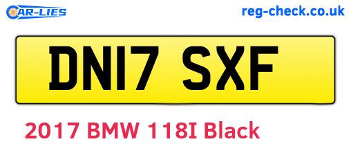 DN17SXF are the vehicle registration plates.