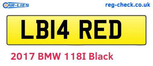 LB14RED are the vehicle registration plates.