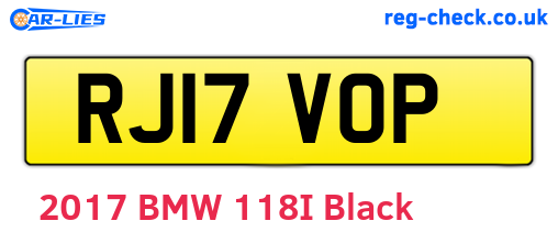 RJ17VOP are the vehicle registration plates.