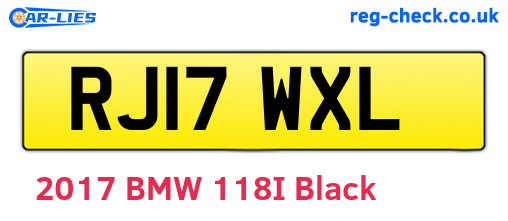 RJ17WXL are the vehicle registration plates.