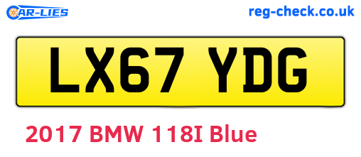 LX67YDG are the vehicle registration plates.