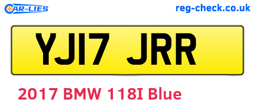 YJ17JRR are the vehicle registration plates.