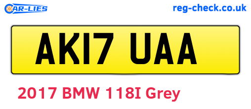 AK17UAA are the vehicle registration plates.