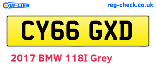 CY66GXD are the vehicle registration plates.