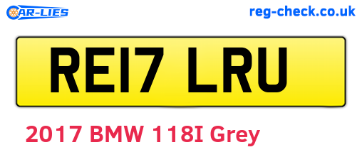 RE17LRU are the vehicle registration plates.