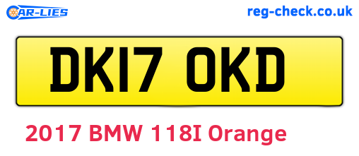 DK17OKD are the vehicle registration plates.