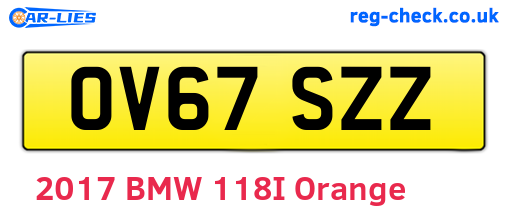 OV67SZZ are the vehicle registration plates.