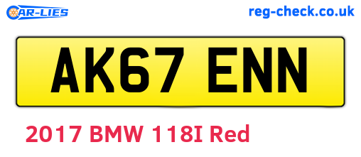 AK67ENN are the vehicle registration plates.