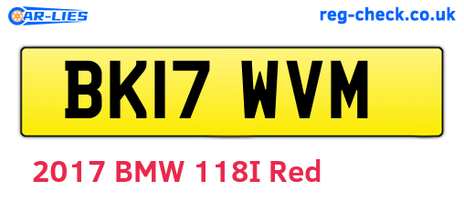 BK17WVM are the vehicle registration plates.