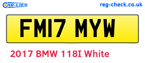 FM17MYW are the vehicle registration plates.