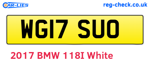 WG17SUO are the vehicle registration plates.