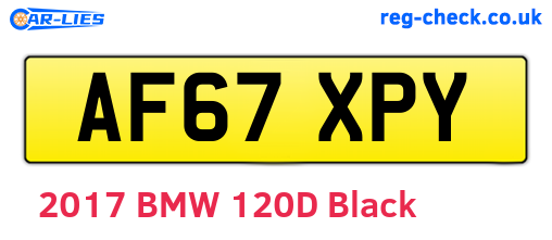 AF67XPY are the vehicle registration plates.