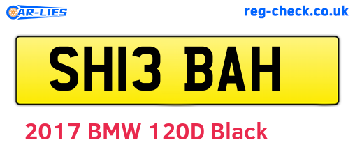 SH13BAH are the vehicle registration plates.